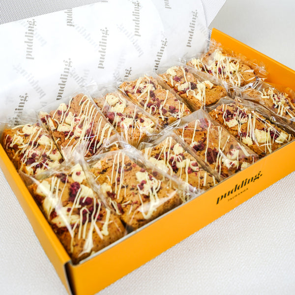 Raspberry and White Chocolate Blondie